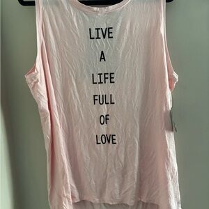 LuLaRoe Rise Pink Tank Top with Inspirational Text
